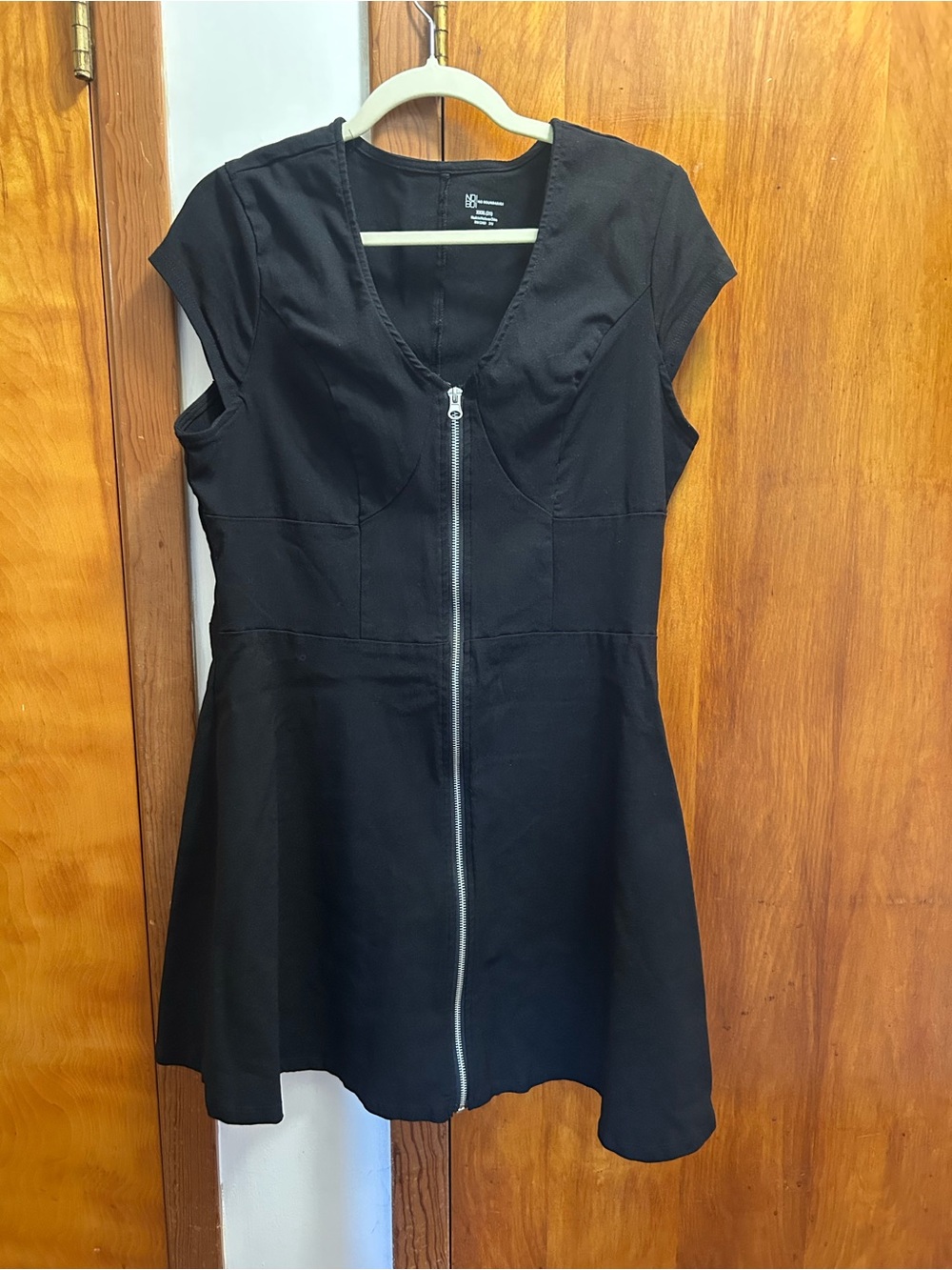 No Boundaries Black Mini Dress with Scoop Neck